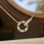 [sparkle Jewelery]LOVE  FULL DIAMOND PENDANT NECKLACE
