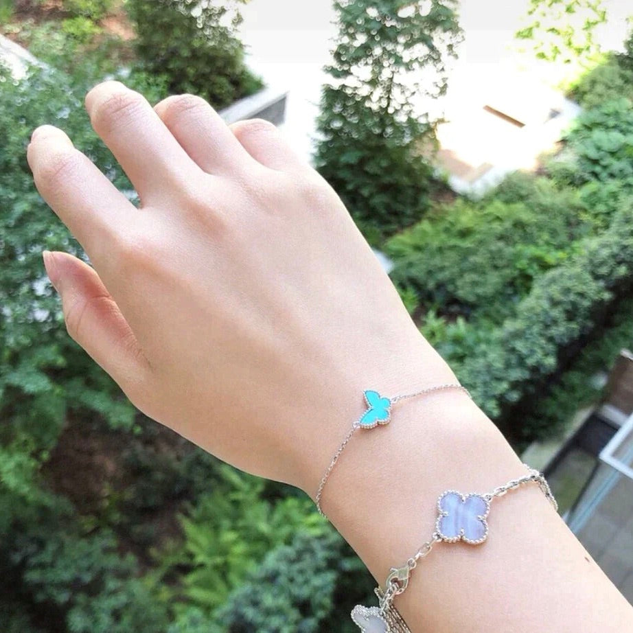 [sparkle Jewelry ]BUTTERFLY TURQUOISE BUTTERFLY BRACELET SILVER