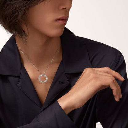 [sparkle Jewelery]LOVE NECKLACE 16MM 3 DIAMONDS