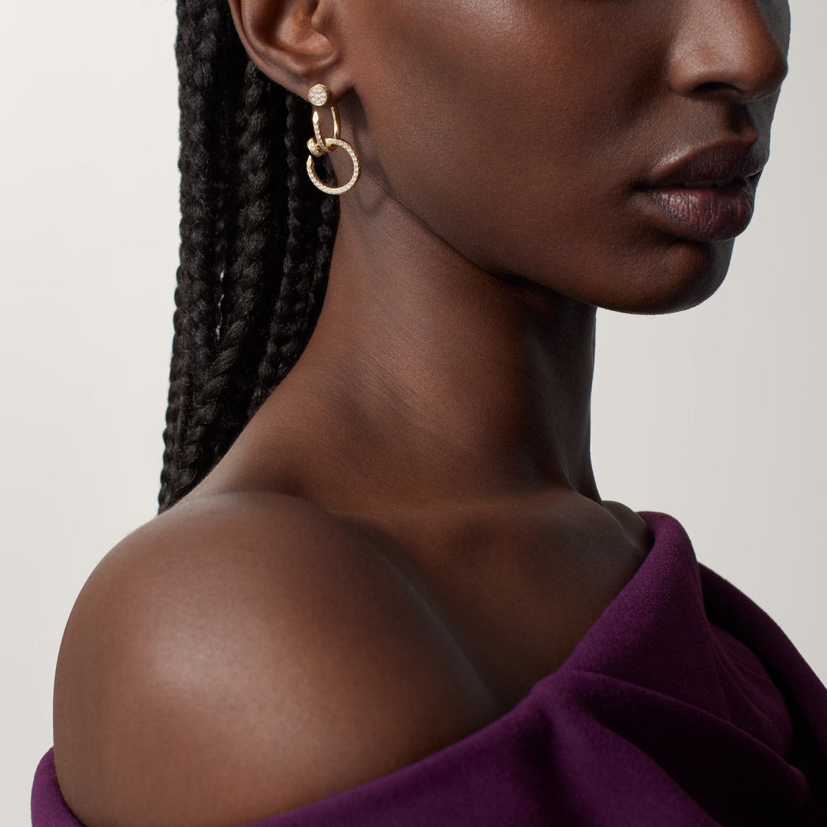 [sparkle Jewelery]JUSTE FULL DIAMOND DOUBLE EARRINGS