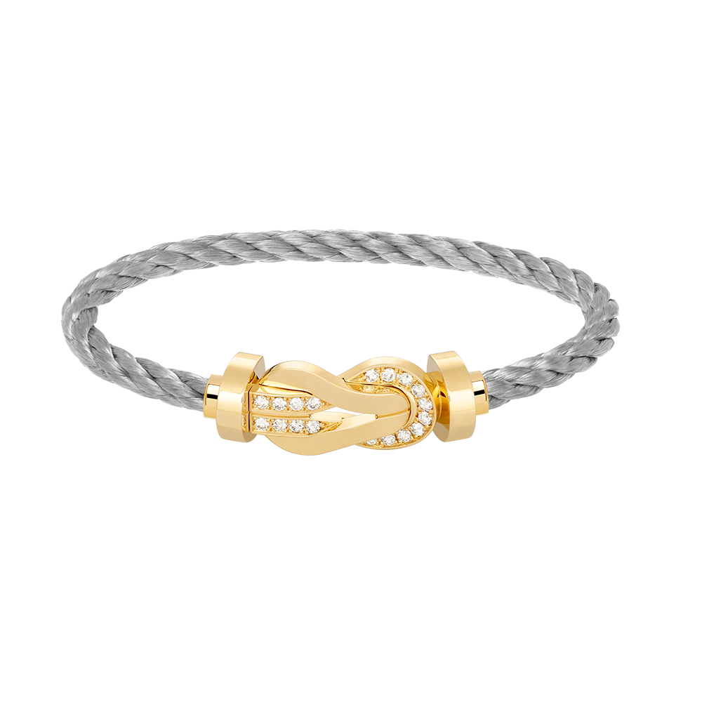 [sparkle Jewelry ]CHANCE LARGE 8 FIGURE BUCKLE HALF DIAMOND BRACELET GOLD