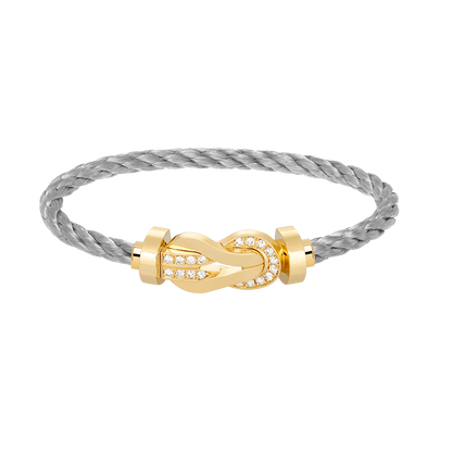 [sparkle Jewelry ]CHANCE LARGE 8 FIGURE BUCKLE HALF DIAMOND BRACELET GOLD