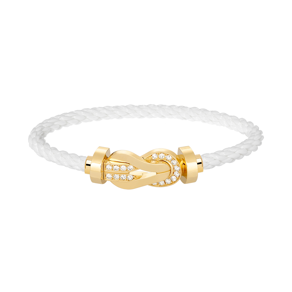 [sparkle Jewelry ]CHANCE LARGE 8 FIGURE BUCKLE HALF DIAMOND BRACELET GOLD