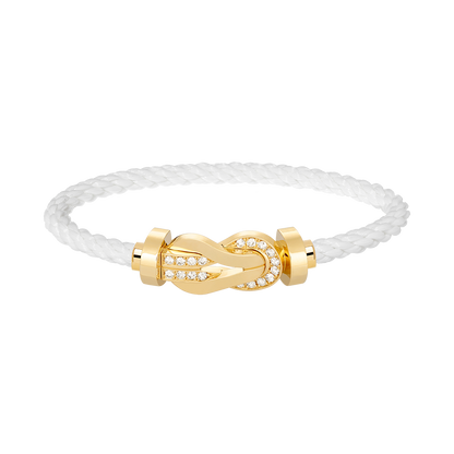 [sparkle Jewelry ]CHANCE LARGE 8 FIGURE BUCKLE HALF DIAMOND BRACELET GOLD