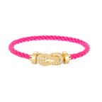 [sparkle Jewelry ]CHANCE LARGE 8 FIGURE BUCKLE HALF DIAMOND BRACELET GOLD