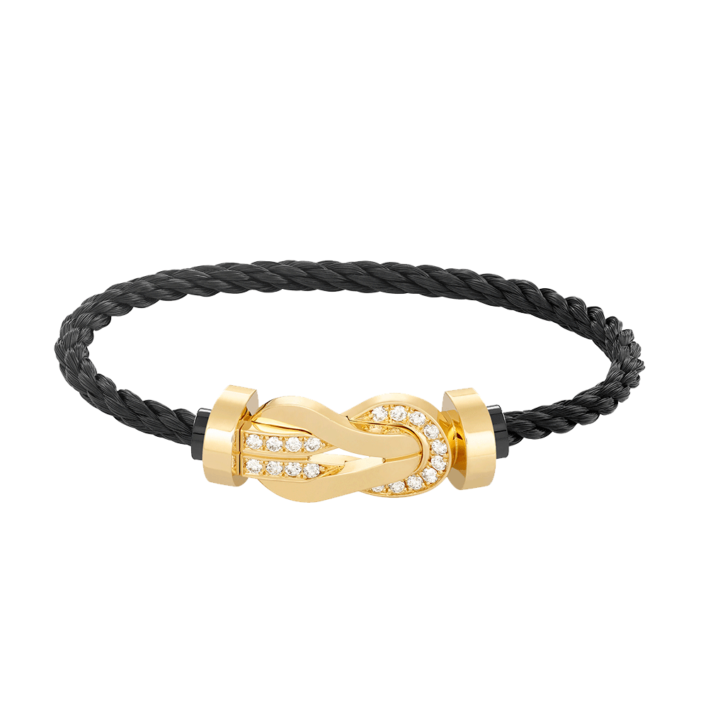 [sparkle Jewelry ]CHANCE LARGE 8 FIGURE BUCKLE HALF DIAMOND BRACELET GOLD