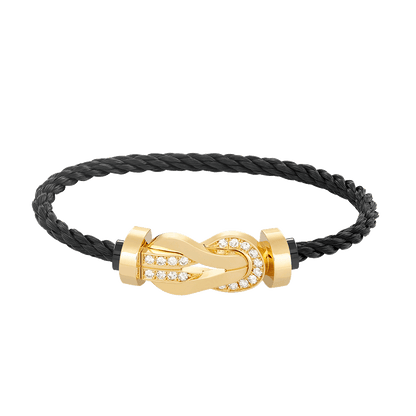 [sparkle Jewelry ]CHANCE LARGE 8 FIGURE BUCKLE HALF DIAMOND BRACELET GOLD