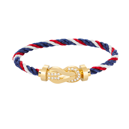 [sparkle Jewelry ]CHANCE LARGE 8 FIGURE BUCKLE HALF DIAMOND BRACELET GOLD