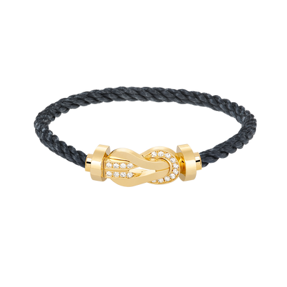 [sparkle Jewelry ]CHANCE LARGE 8 FIGURE BUCKLE HALF DIAMOND BRACELET GOLD