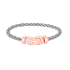 [sparkle Jewelry ]CHANCE LARGE 8 FIGURE BUCKLE HALF DIAMOND BRACELET ROSE GOLD