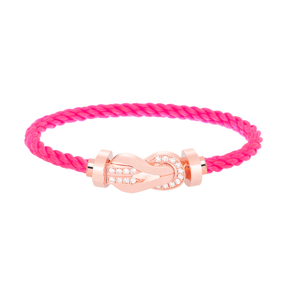 [Sparkle]LARGE 8-FIGURE BUCKLE HALF DIAMOND BRACELET - ROSE GOLD