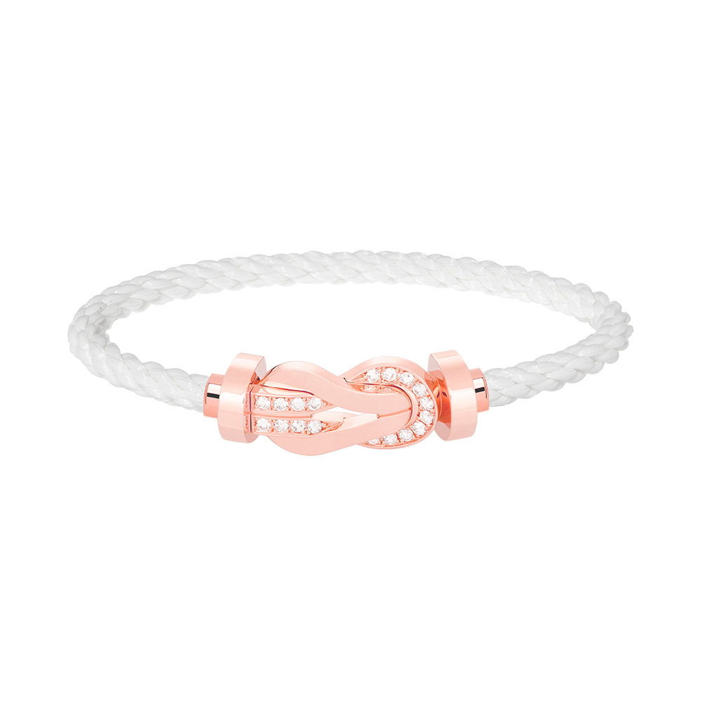 [Sparkle]LARGE 8-FIGURE BUCKLE HALF DIAMOND BRACELET - ROSE GOLD