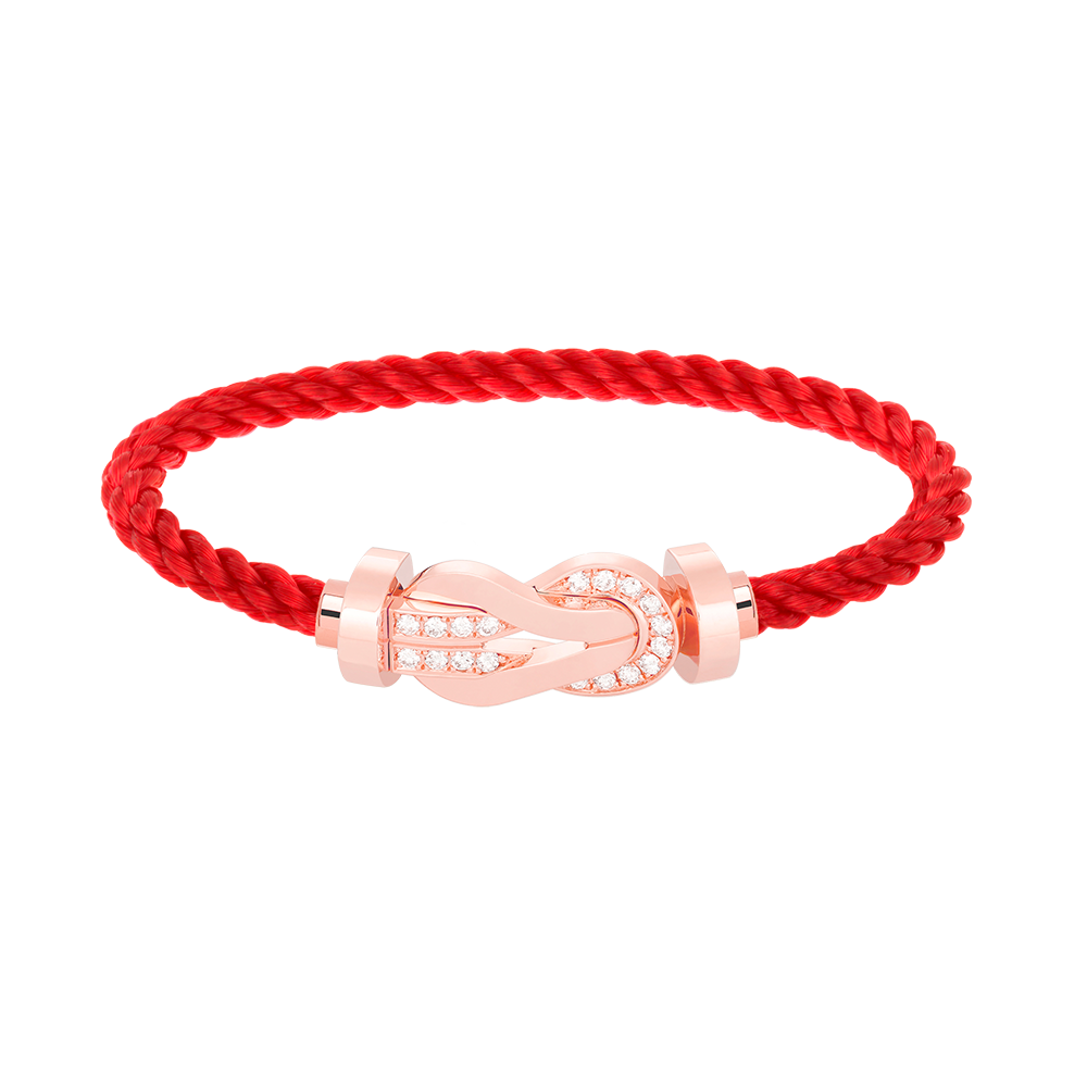 [Sparkle]LARGE 8-FIGURE BUCKLE HALF DIAMOND BRACELET - ROSE GOLD
