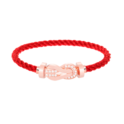 [Sparkle]LARGE 8-FIGURE BUCKLE HALF DIAMOND BRACELET - ROSE GOLD