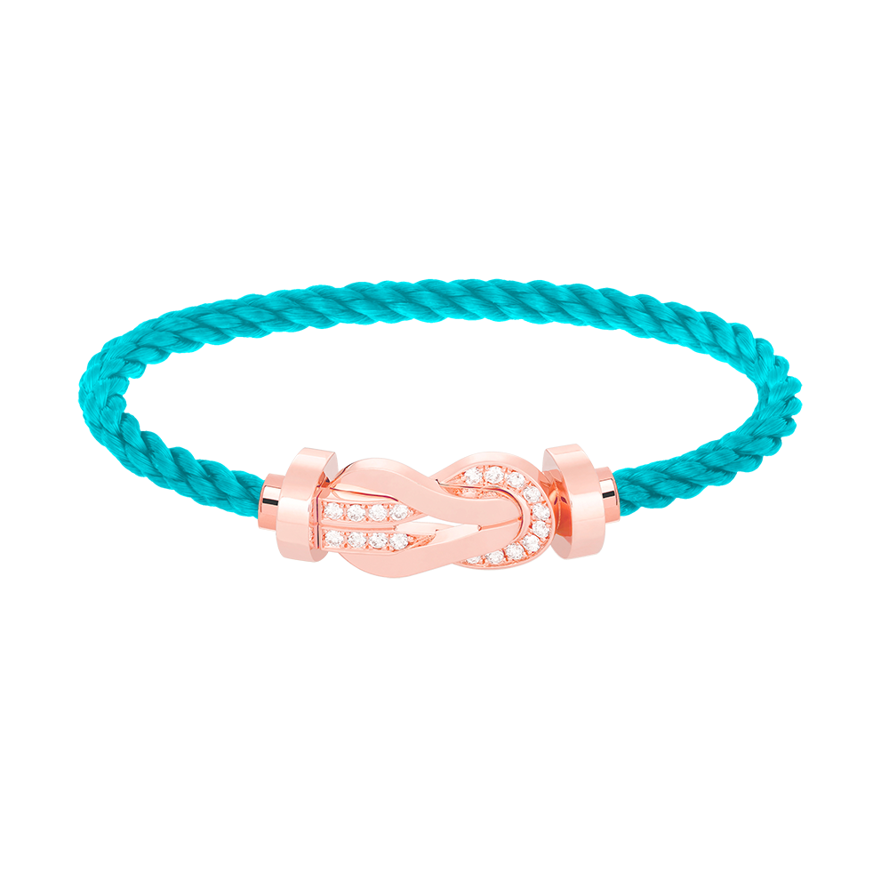 [Sparkle]LARGE 8-FIGURE BUCKLE HALF DIAMOND BRACELET - ROSE GOLD