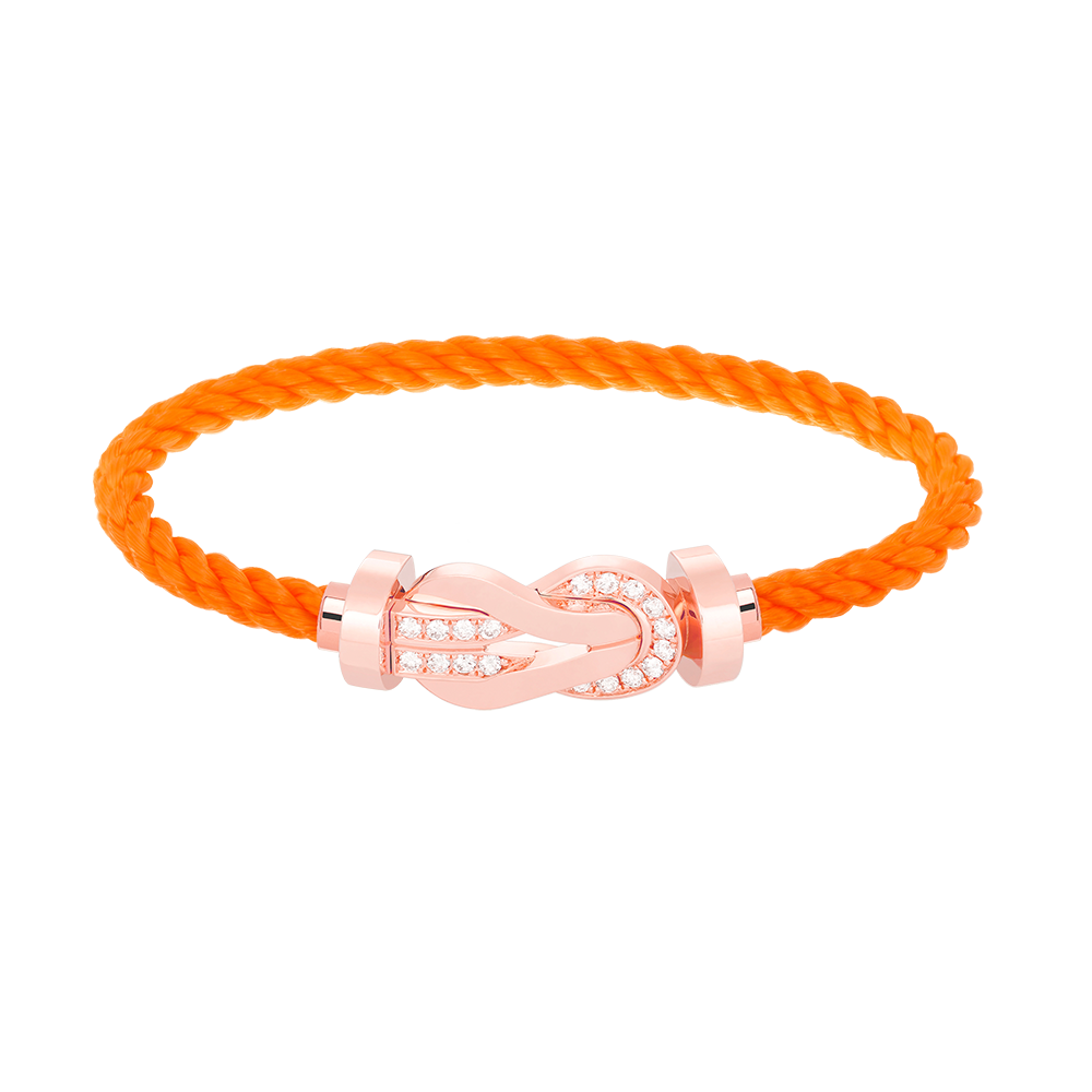 [Sparkle]LARGE 8-FIGURE BUCKLE HALF DIAMOND BRACELET - ROSE GOLD