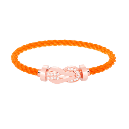 [Sparkle]LARGE 8-FIGURE BUCKLE HALF DIAMOND BRACELET - ROSE GOLD