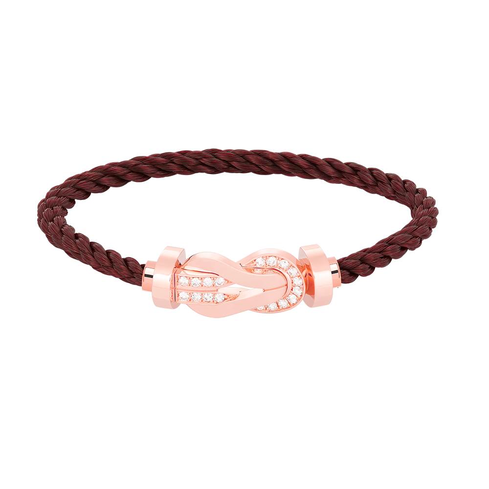 [Sparkle]LARGE 8-FIGURE BUCKLE HALF DIAMOND BRACELET - ROSE GOLD