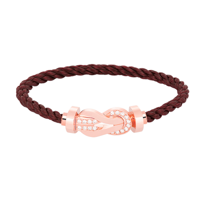 [Sparkle]LARGE 8-FIGURE BUCKLE HALF DIAMOND BRACELET - ROSE GOLD
