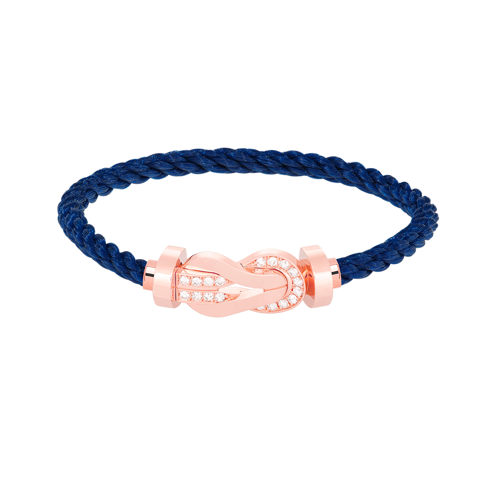 [Sparkle]LARGE 8-FIGURE BUCKLE HALF DIAMOND BRACELET - ROSE GOLD