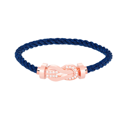 [Sparkle]LARGE 8-FIGURE BUCKLE HALF DIAMOND BRACELET - ROSE GOLD
