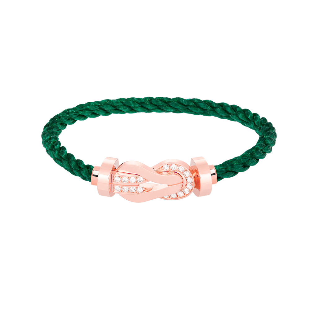 [Sparkle]LARGE 8-FIGURE BUCKLE HALF DIAMOND BRACELET - ROSE GOLD