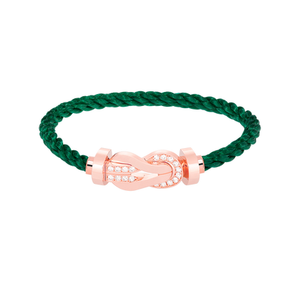 [Sparkle]LARGE 8-FIGURE BUCKLE HALF DIAMOND BRACELET - ROSE GOLD