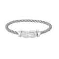 [sparkle Jewelry ]CHANCE LARGE 8 FIGURE BUCKLE HALF DIAMOND BRACELET SILVER
