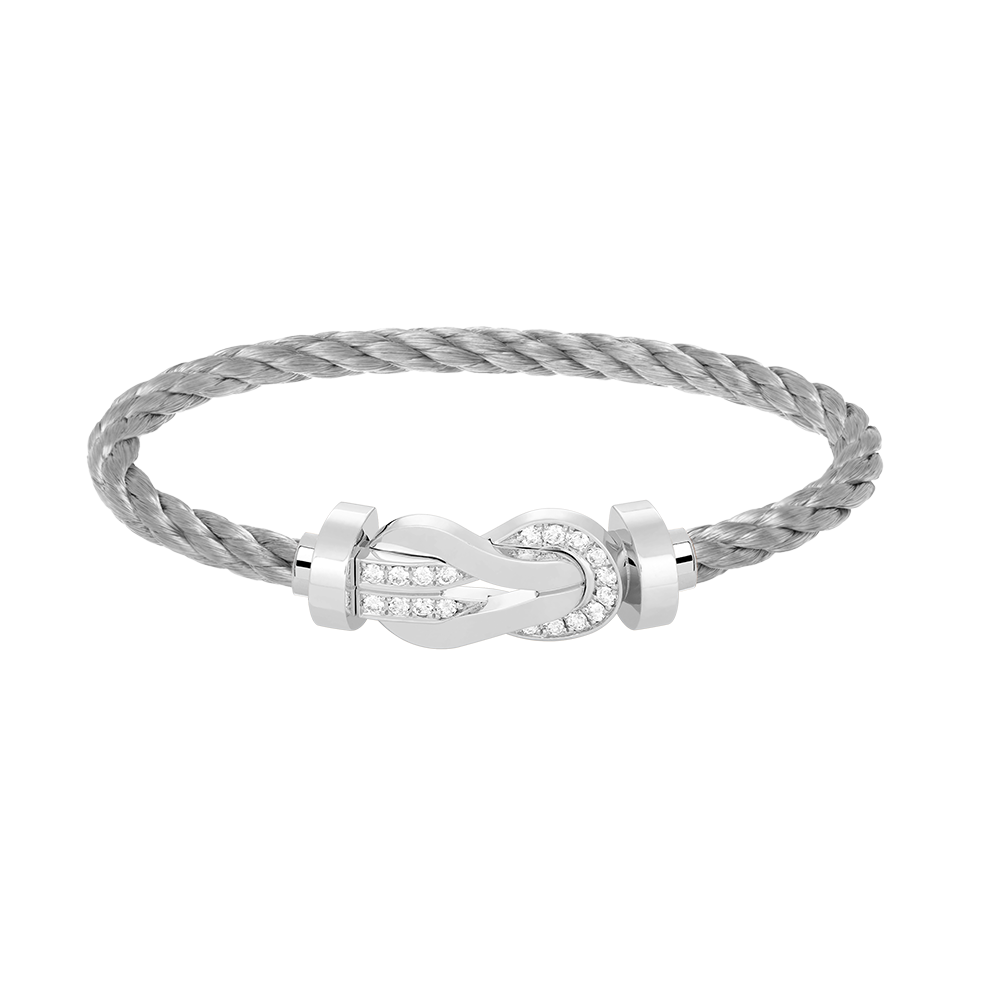 [sparkle Jewelry ]CHANCE LARGE 8 FIGURE BUCKLE HALF DIAMOND BRACELET SILVER