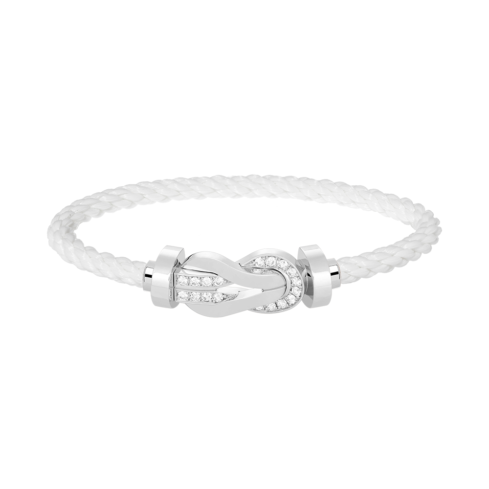 [sparkle Jewelry ]CHANCE LARGE 8 FIGURE BUCKLE HALF DIAMOND BRACELET SILVER