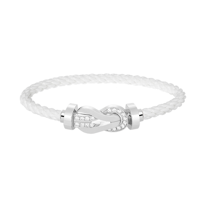 [sparkle Jewelry ]CHANCE LARGE 8 FIGURE BUCKLE HALF DIAMOND BRACELET SILVER