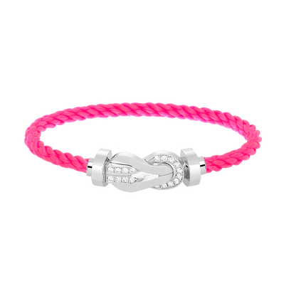 [sparkle Jewelry ]CHANCE LARGE 8 FIGURE BUCKLE HALF DIAMOND BRACELET SILVER