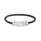 [sparkle Jewelry ]CHANCE LARGE 8 FIGURE BUCKLE HALF DIAMOND BRACELET SILVER