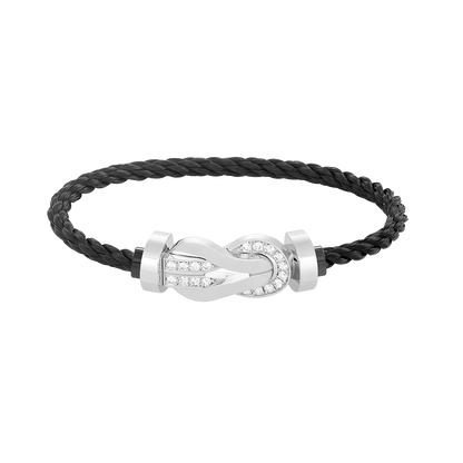 [sparkle Jewelry ]CHANCE LARGE 8 FIGURE BUCKLE HALF DIAMOND BRACELET SILVER