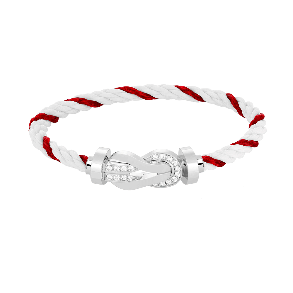 [sparkle Jewelry ]CHANCE LARGE 8 FIGURE BUCKLE HALF DIAMOND BRACELET SILVER