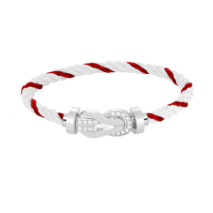 [sparkle Jewelry ]CHANCE LARGE 8 FIGURE BUCKLE HALF DIAMOND BRACELET SILVER