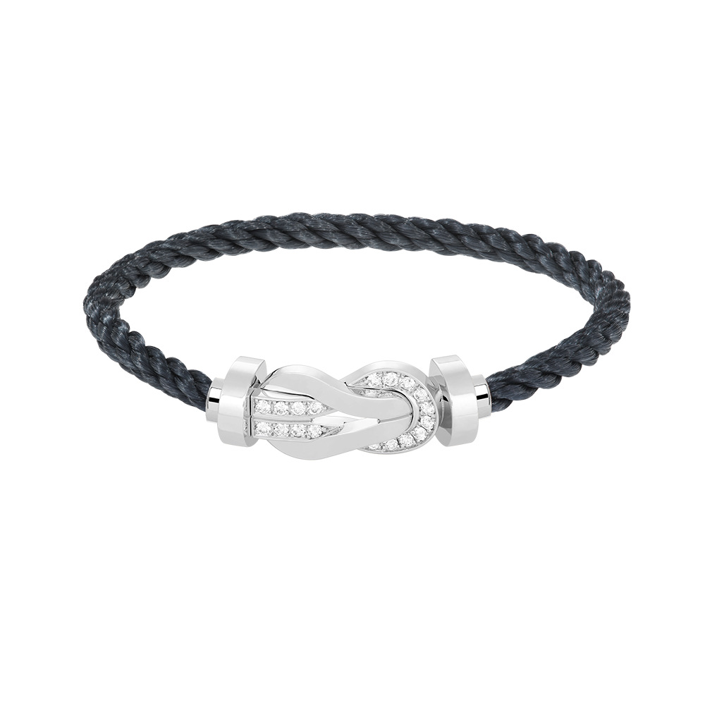 [sparkle Jewelry ]CHANCE LARGE 8 FIGURE BUCKLE HALF DIAMOND BRACELET SILVER