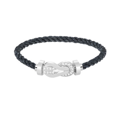 [sparkle Jewelry ]CHANCE LARGE 8 FIGURE BUCKLE HALF DIAMOND BRACELET SILVER