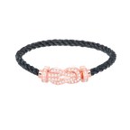 [sparkle Jewelry ]CHANCE LARGE 8 FIGURE BUCKLE FULL DIAMOND BRACELET ROSE GOLD