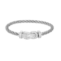[sparkle Jewelry ]CHANCE LARGE 8 FIGURE BUCKLE FULL DIAMOND BRACELET SILVER