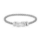 [sparkle Jewelry ]CHANCE LARGE 8 FIGURE BUCKLE FULL DIAMOND BRACELET SILVER
