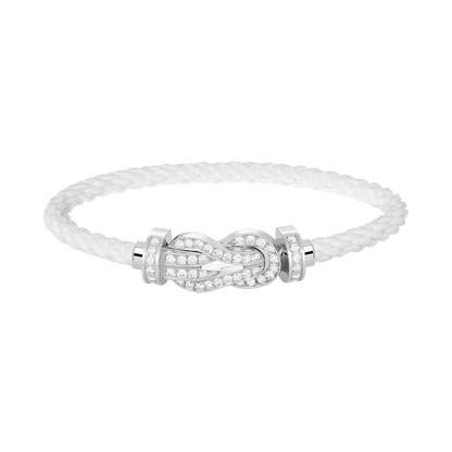 [Sparkle]GROSSES 8-STELLIGES SCHNALLEN-VOLLDIAMANTENARMBAND – WEISSGOLD