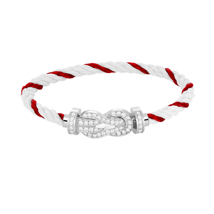[Sparkle]GROSSES 8-STELLIGES SCHNALLEN-VOLLDIAMANTENARMBAND – WEISSGOLD