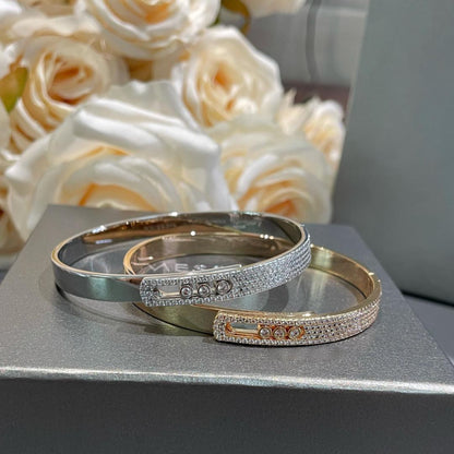[sparkle Jewelry]Move Noa Rose Gold Pavé Diamond Bangle Bracelet