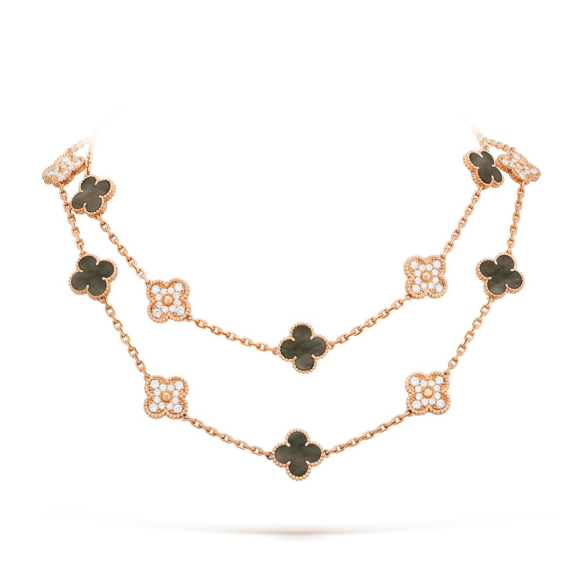 [sparkle Jewelry ]CLOVER 20 MOTIFS DARK MOP DIAMOND  NECKLACE