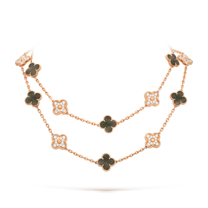 [sparkle Jewelry ]CLOVER 20 MOTIFS DARK MOP DIAMOND  NECKLACE