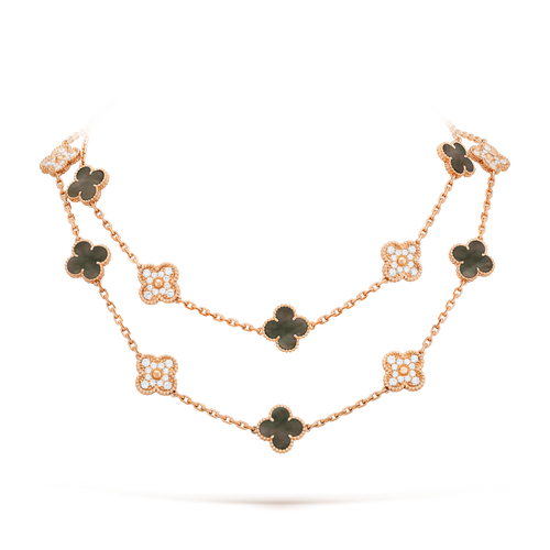 [sparkle Jewelry ]CLOVER 20 MOTIFS DARK MOP DIAMOND  NECKLACE
