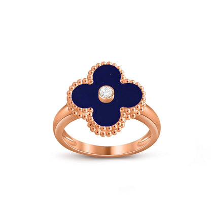 [Sparkle]ラッキー クローバー ダイヤモンドアクセント ローズゴールド リング コレクション