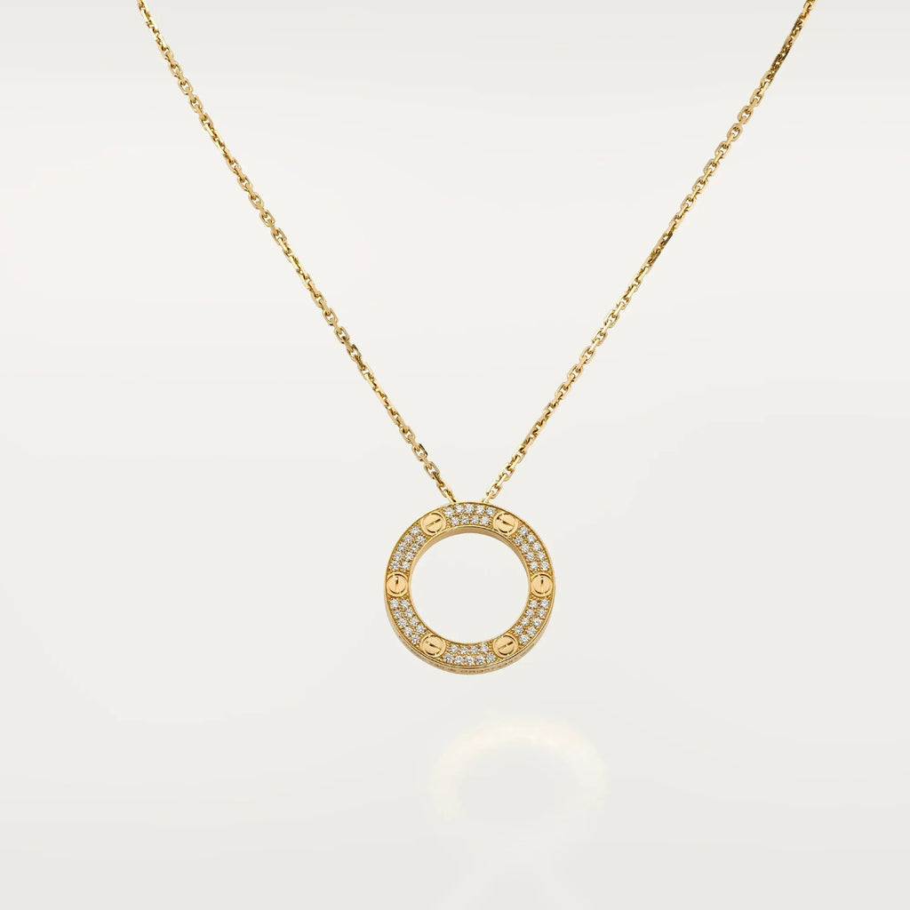 [sparkle Jewelery]LOVE NECKLACE 16MM  FULL DIAMOND