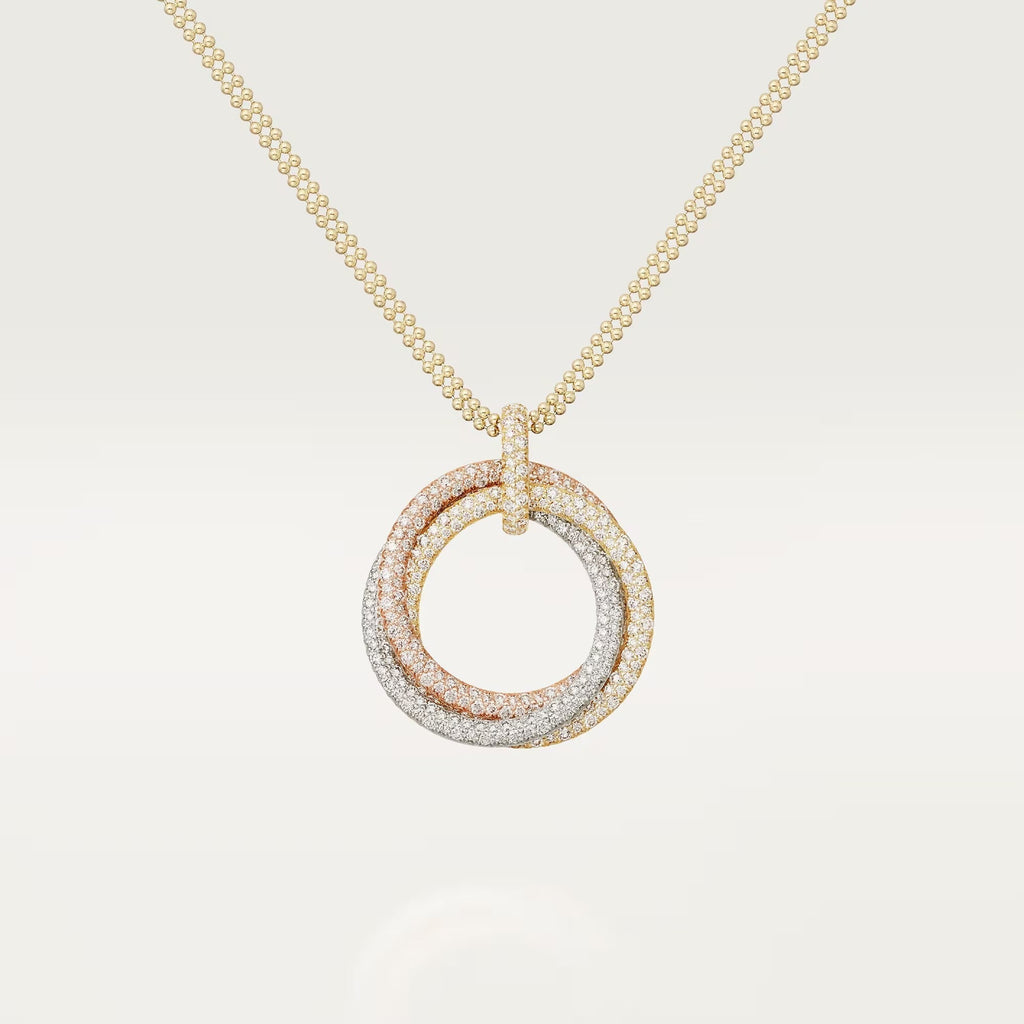 [sparkle Jewelery]TRINITY LARGE FULL DIAMOND  NECKLACE